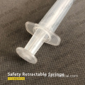 Tek kullanımlık güvenlik geri çekilebilir şırınga güvenli enjeksiyon